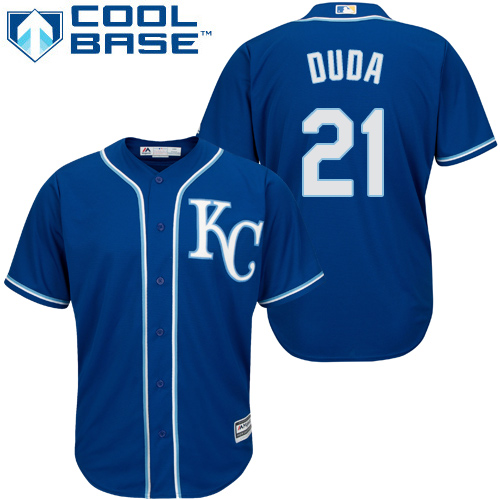 Royals #21 Lucas Duda Blue Cool Base Stitched Youth MLB Jersey - Click Image to Close